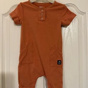 Rags to Raches Orange Short Essentials Romper 6-12 Months